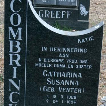 COMBRINCK Catharina Susanna nee VENTER 1926-1994