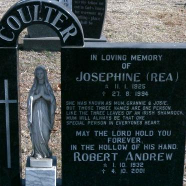 COULTER Robert Andrew 1932-2001 &amp; Josephine REA 1925-1994