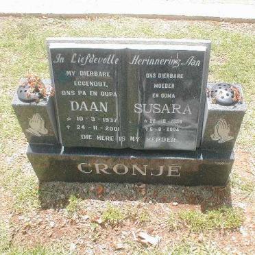 CRONJE Daan 1937-2001 &amp; Susara 1938-2004