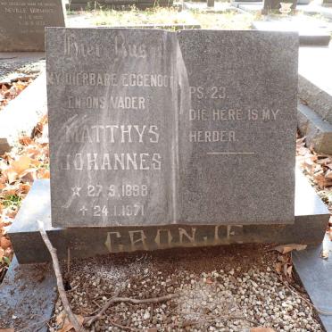 CRONJE Matthys Johannes 1898-1971