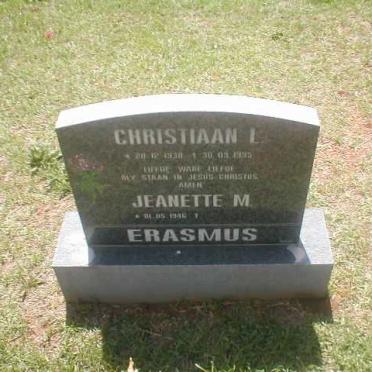 ERASMUS Christiaan L. 1930-1995 &amp; Jeanette M. 1946-