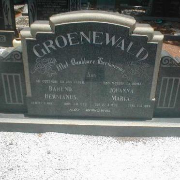 GROENEWALD Barend Hermanus 1892-1963 &amp; Johanna Maria 1900-1984
