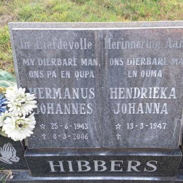 HIBBERS Hermanus Johannes 1943-2006 &amp; Hendrieka Johanna 1947-