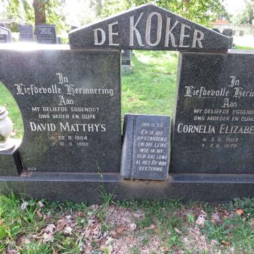 KOKER David Matthys, de 1904-1990 &amp; Cornelia Elizabeth 1908-1978