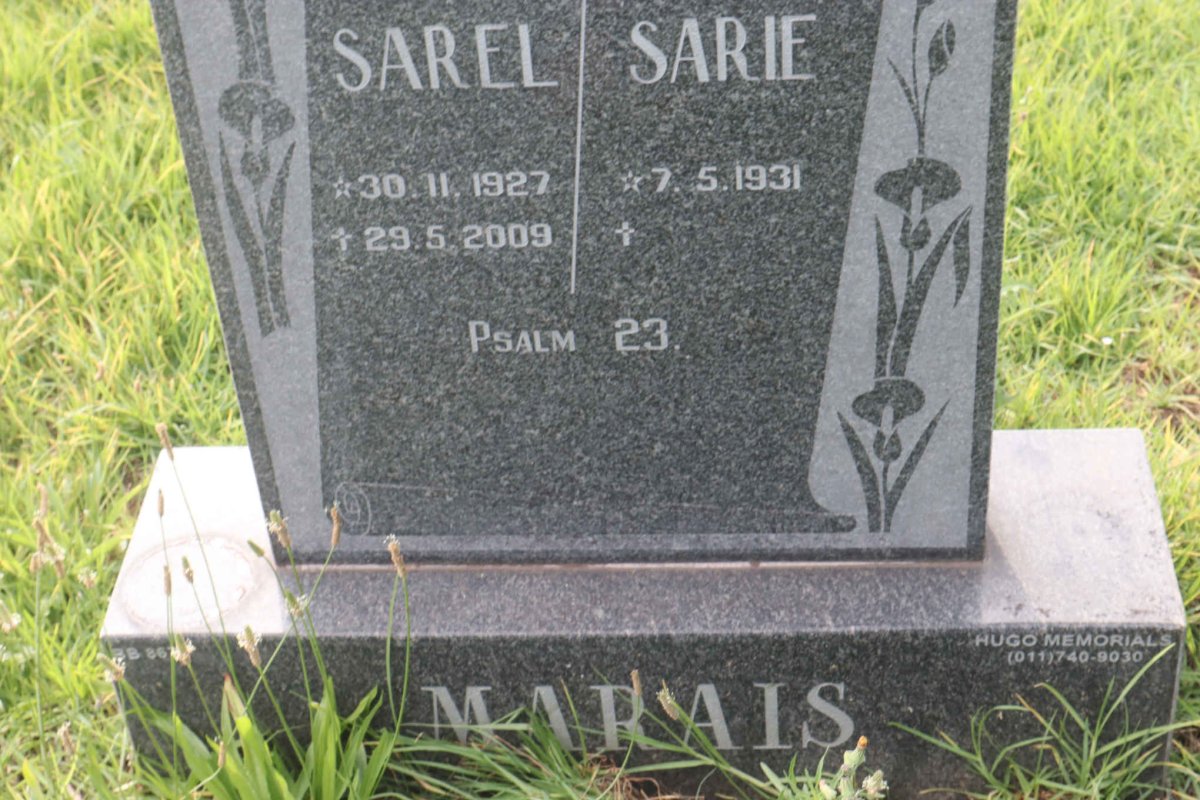 MARAIS Sarel 1927-2009 &amp; Sarie 1931-
