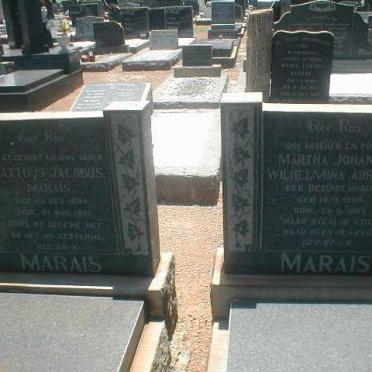 MARAIS Matthys Jacobus 1894-1951 &amp; Martha Johanna W.A. BEZUIDENHOUT 1895-1969