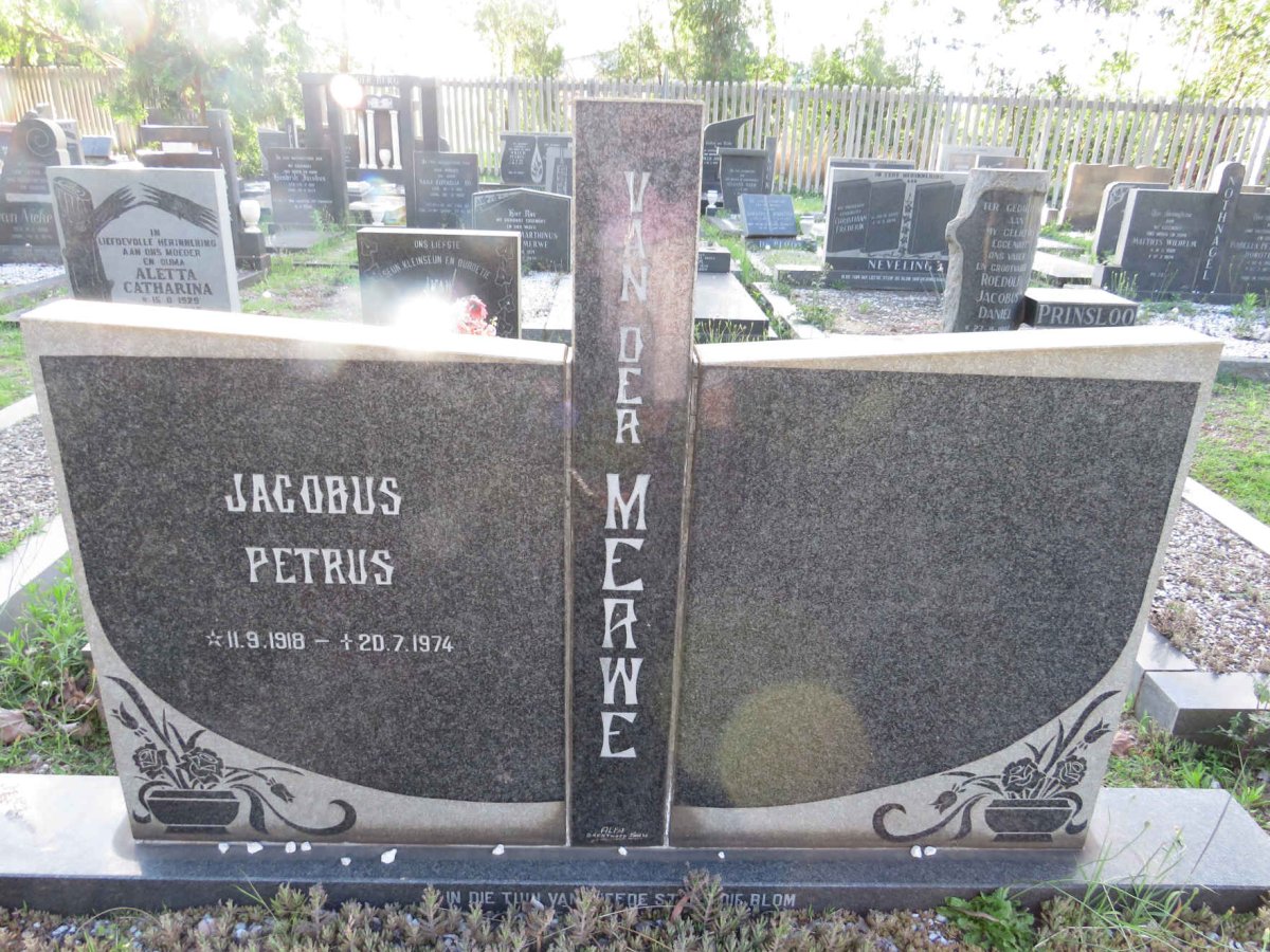 MERWE Jacobus Petrus, van der 1918-1974
