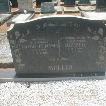 MULLER Theunis Johannes 1907-1981 &amp; Elizabeth 1909-1962