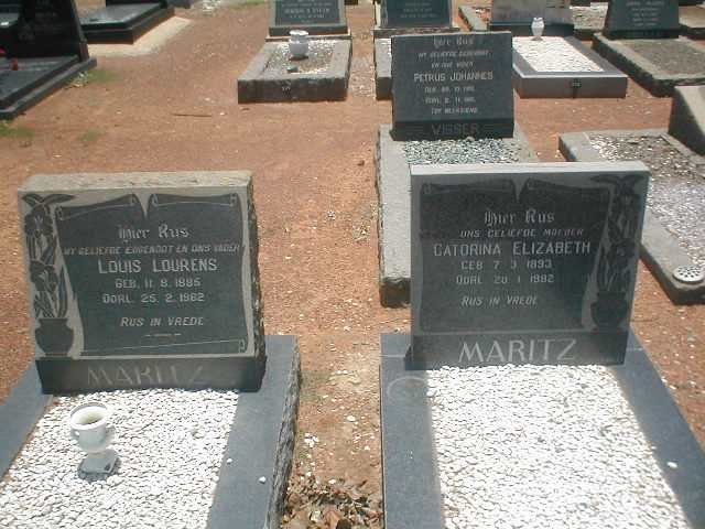 MARITZ Louis Lourens 1886-1982 &amp; Catorina Elizabeth 1893-1982