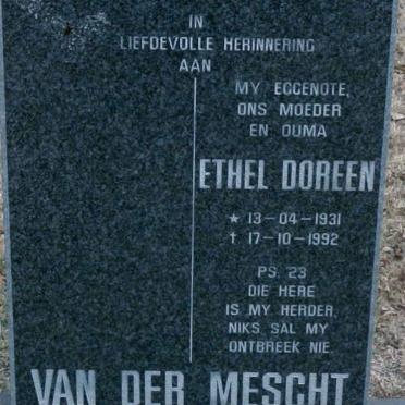 MESCHT Ethel Doreen, van der 1931-1992