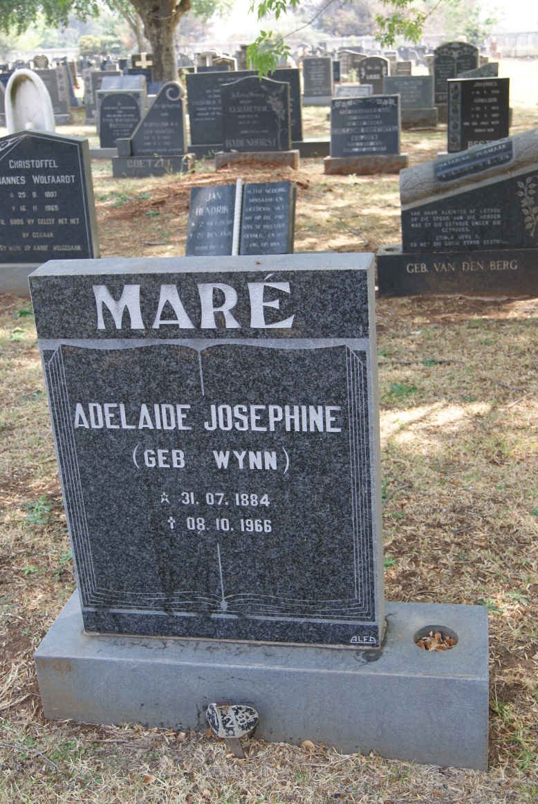 MARÉ Adelaide Josephine nee WYNN 1884-1966