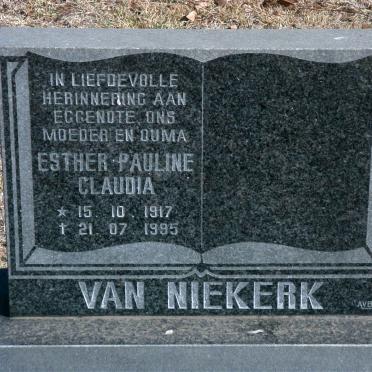 NIEKERK Esther Pauline Claudia, van 1917-1995