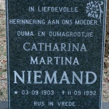 NIEMAND Catharina Martina 1903-1992