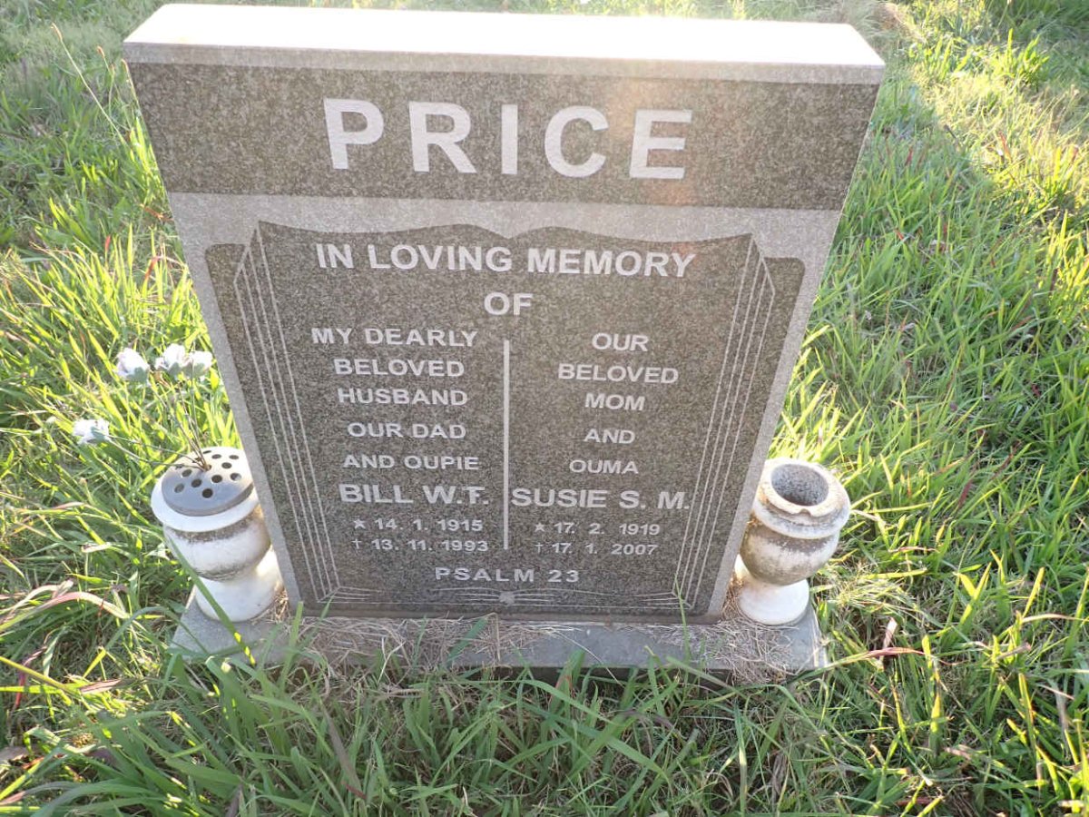 PRICE Bill W.F. 1915-1993 &amp; Sussie S.M. 1919-2007
