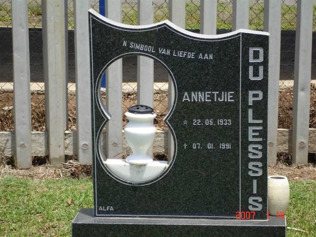 PLESSIS Annetjie, du 1933-1991