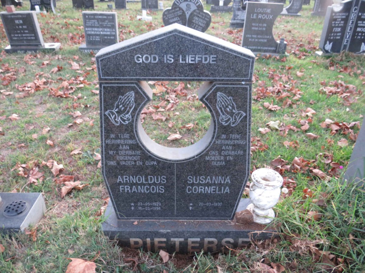 PIETERSE Arnoldus Francois 1929-1998 & Susanna Cornelia 1930- 