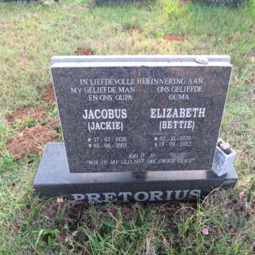 PRETORIUS Jacobus 1920-2005 &amp; Elizabeth 1920-2012