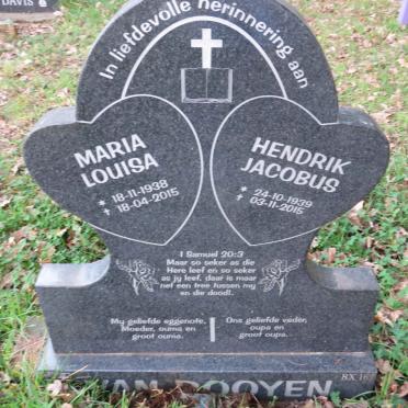 ROOYEN Hendrik Jacobus, van 1939-2015 &amp; Maria Louisa 1938-2015