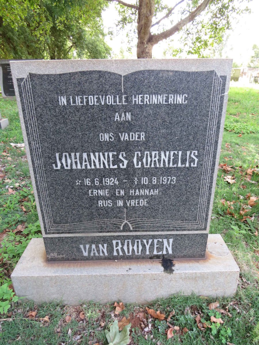 ROOYEN Johannes Cornelis, van 1924-1973