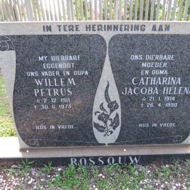 ROSSOUW Willem Petrus 1911-1973 &amp; Catharina Jacoba Helena 1914-1990