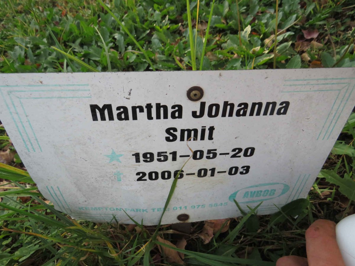 SMIT Martha Johanna 1951-2006
