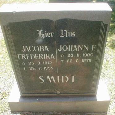 SMIDT Jacoba Frederika 1912-1995 &amp; Johann F. 1905-1970