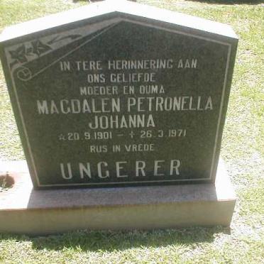 UNGERER Magdalena Petronella Johanna 1901-1971
