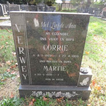 VERWEY Corrie 1920-1999 &amp; Martie 1930-