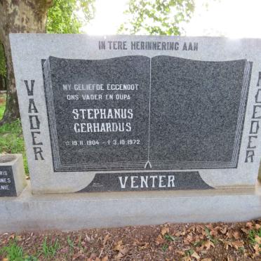 VENTER Stephanus Gerhardus 1904-1972