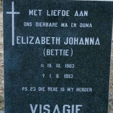 VISAGIE Elizabeth Johanna 1903-1993
