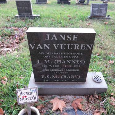 VUUREN J.M., Janse van 1926-1995 &amp; E.S.M.1931-2011