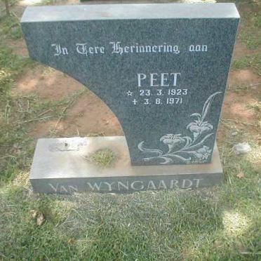 WYNGAARDT Peet, van 1923-1971