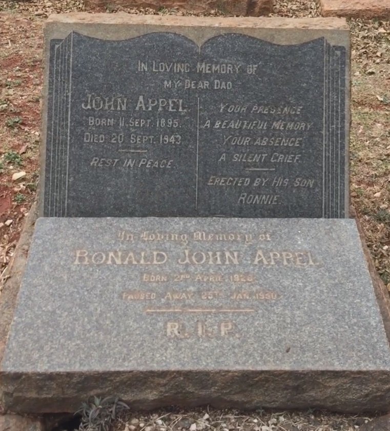APPEL John 1895-1943 :: APPEL Ronald John 1928-1950