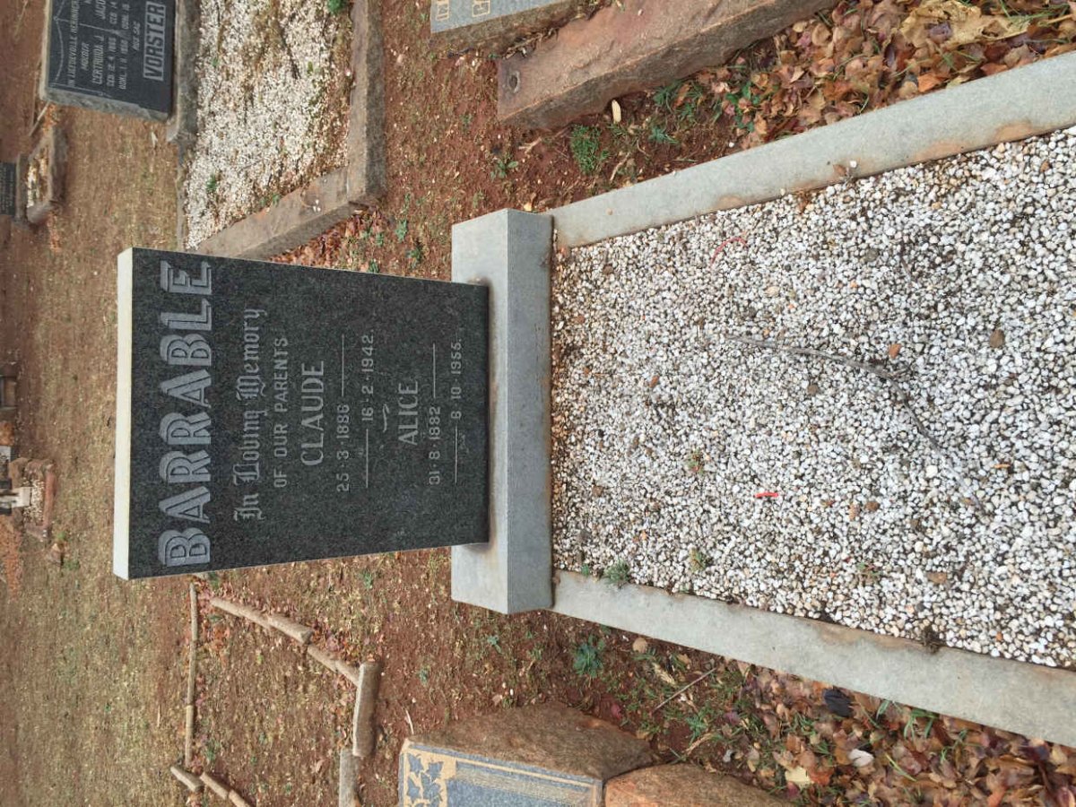BARRABLE Claude 1886-1942 &amp; Alice 1882-1955