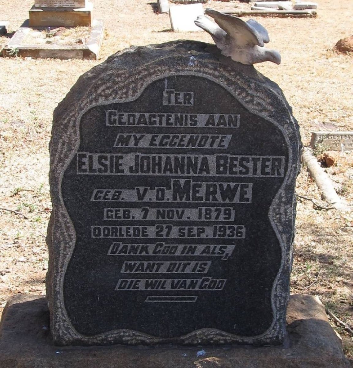 BESTER Elsie Johanna nee v.d. MERWE 1879-1936