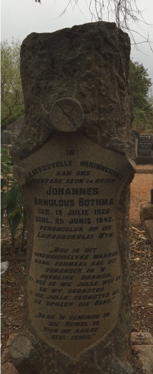 BOTHMA Johannes Arnoldus 1922-1942