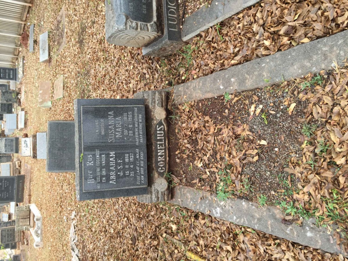 CORNELIUS Abraham J.S.F. 1880-1937 &amp; Susanna Maria 1891-1965