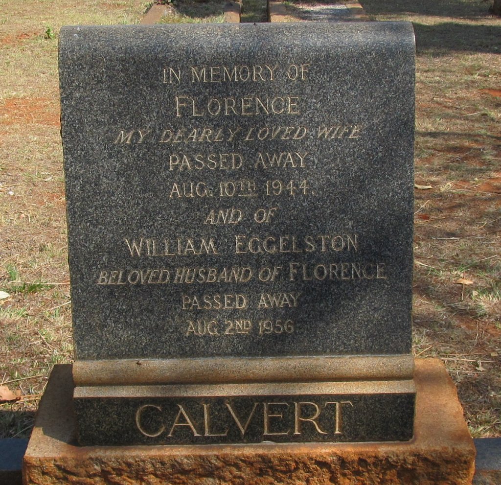 CALVERT William Eggelston -1956 &amp; Florence -1944