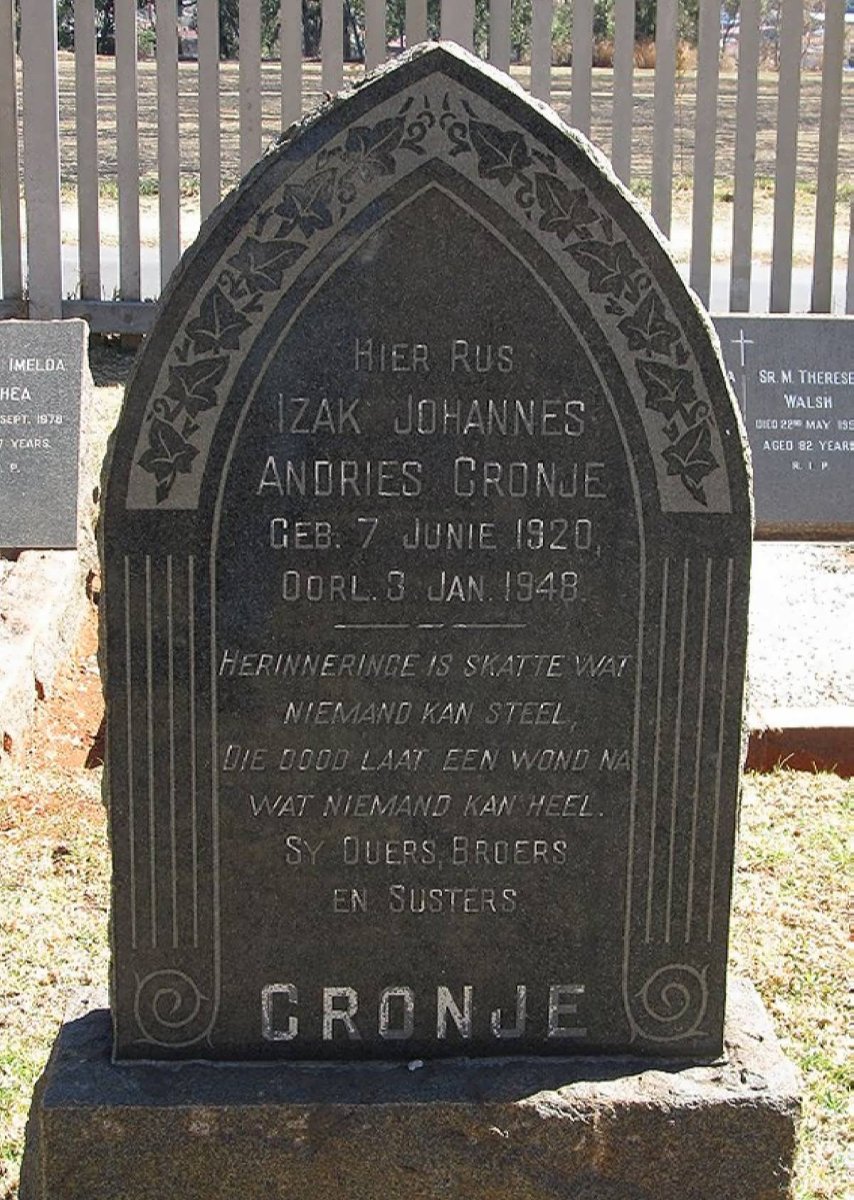 CRONJE Izak Johannes Andries 1920-1948 