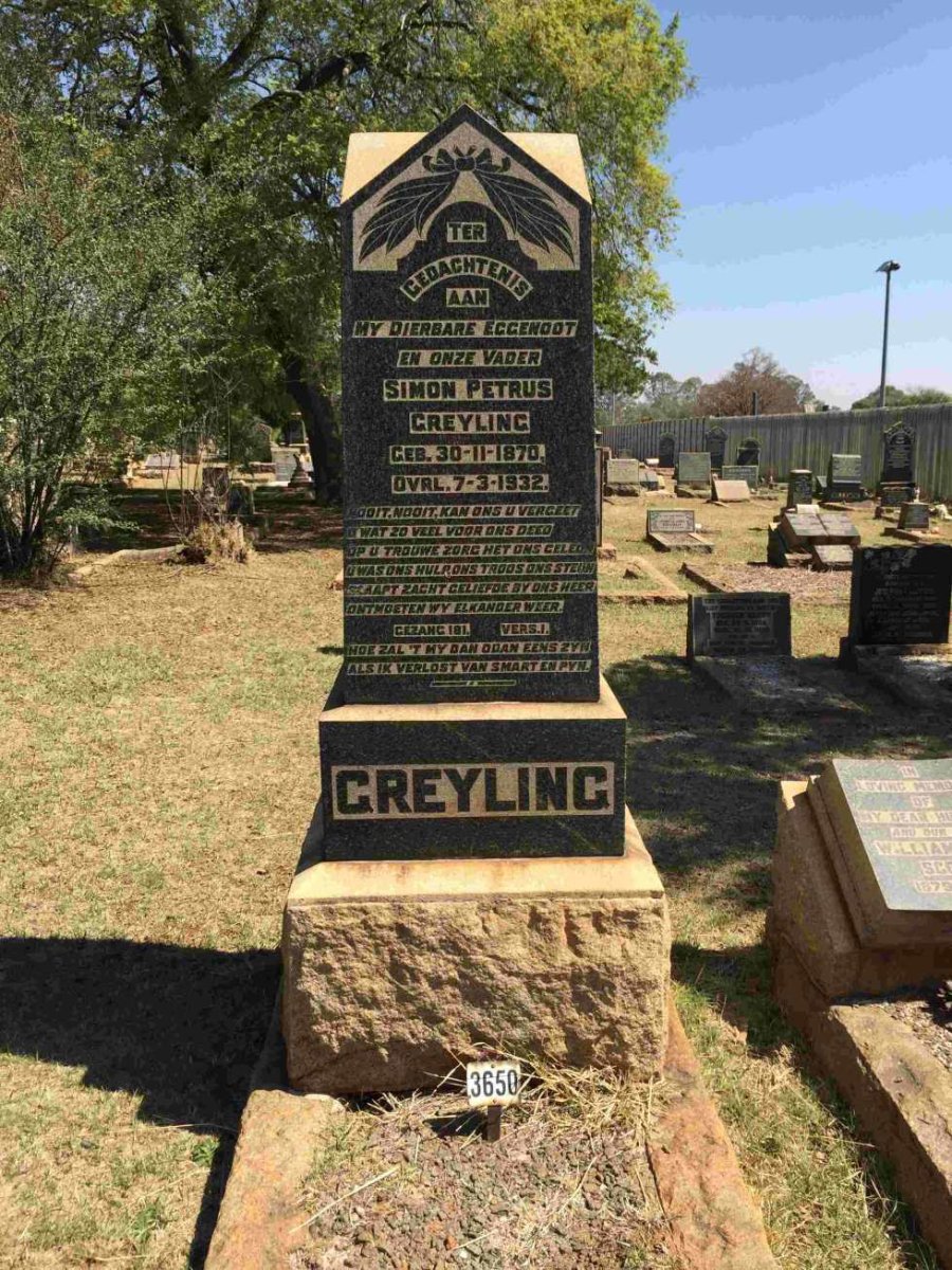 GREYLING Simon Petrus 1870-1932