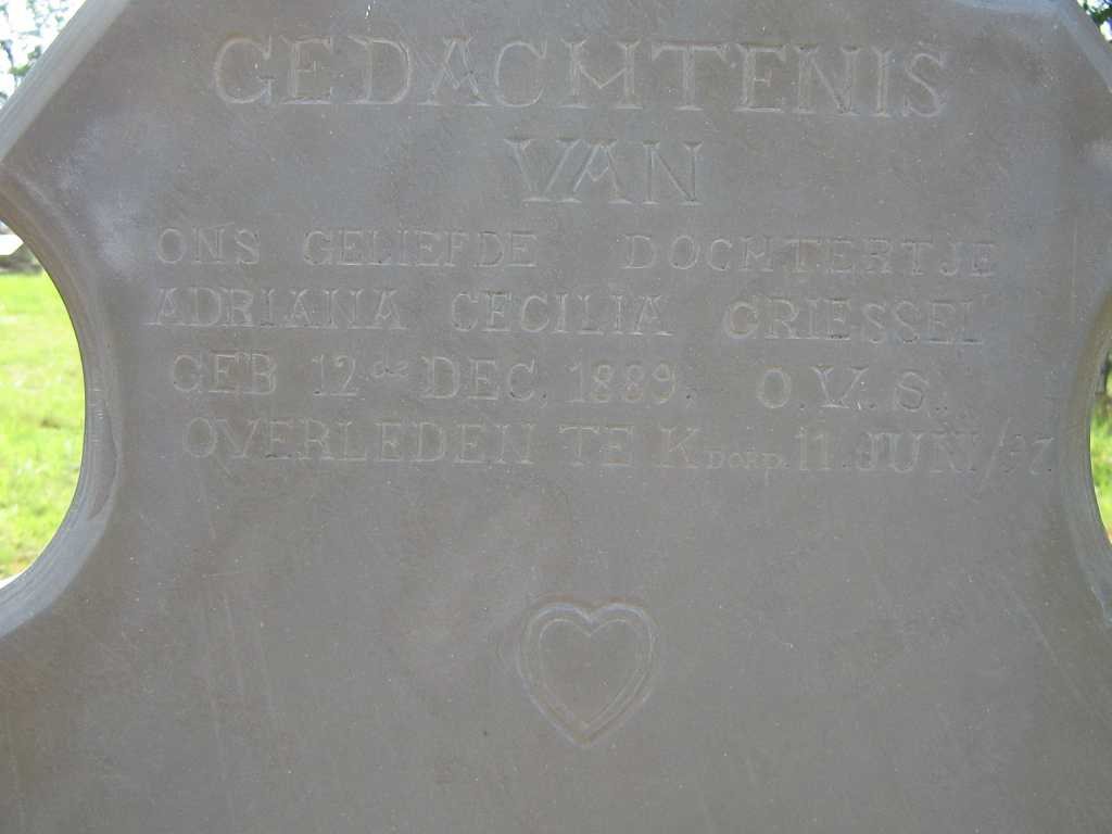 GRIESSEL Adriana Cecilia 1889-1897