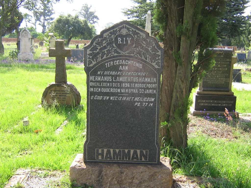 HAMMAN Hermanus Lambertus -1896