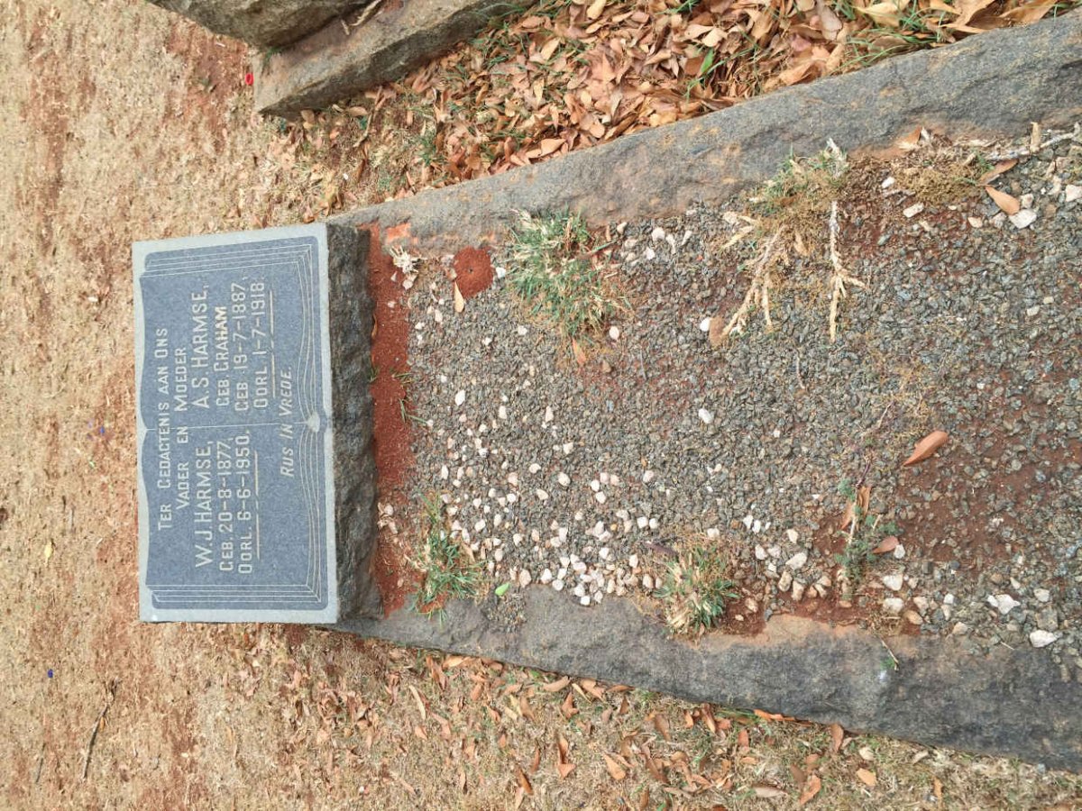 HARMSE W.J. 1877-1950 &amp; A.S. GRAHAM 1887-1918