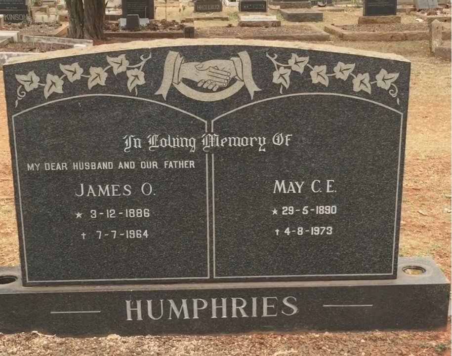 HUMPHRIES James O. 1886-1964 &amp; May C.E. 1890-1973
