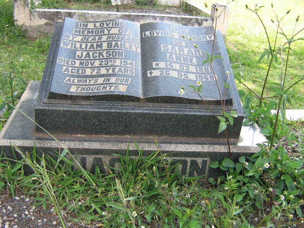 JACKSON William Bailey -1948 &amp; Sarah Anne 1881-1969