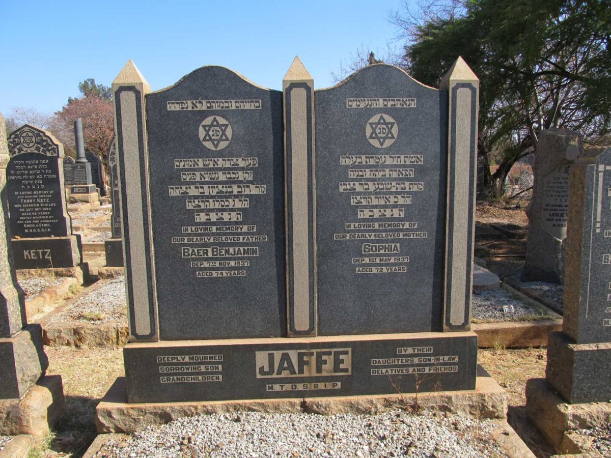 JAFFE Baer Benjamin -1937 &amp; Sophia -1937