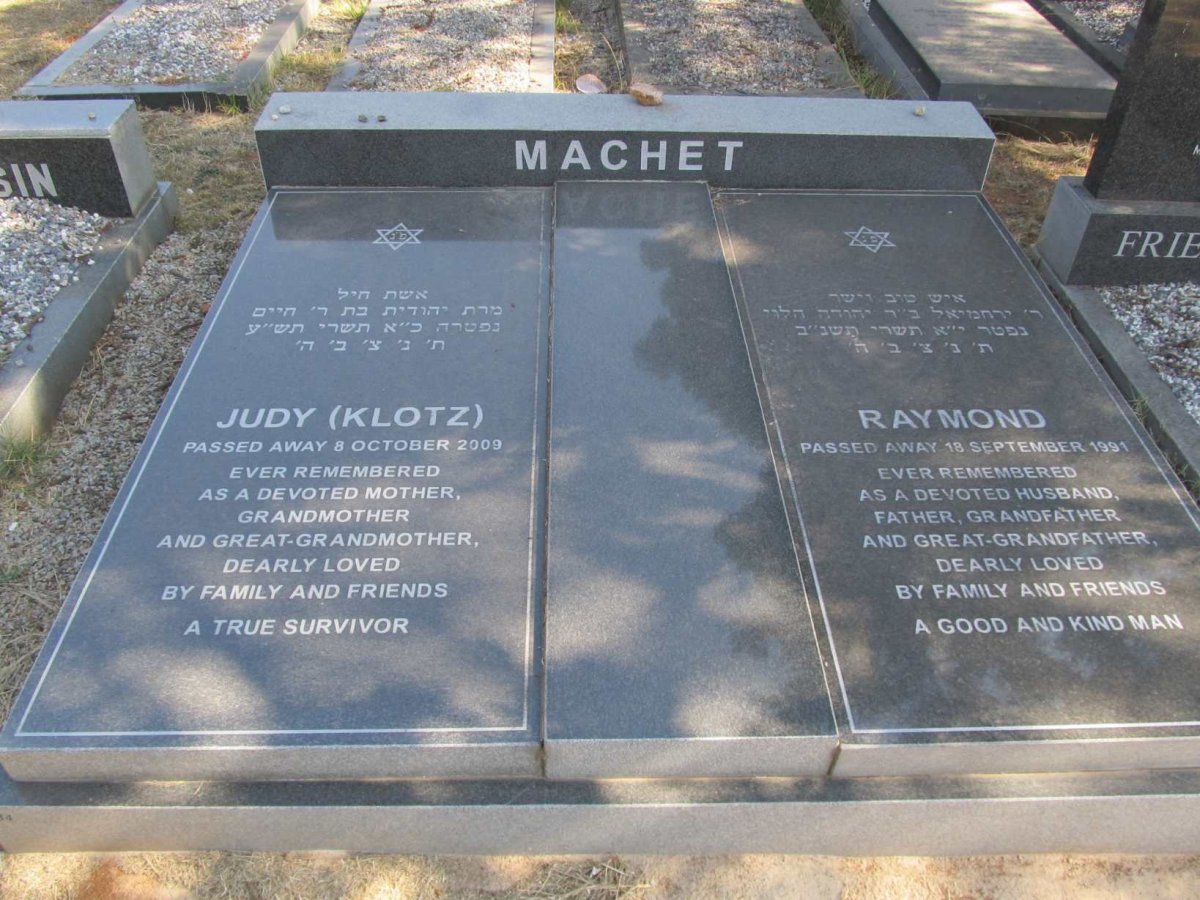 MACHET Raymond -1991 &amp; Judy KLOTZ -2009