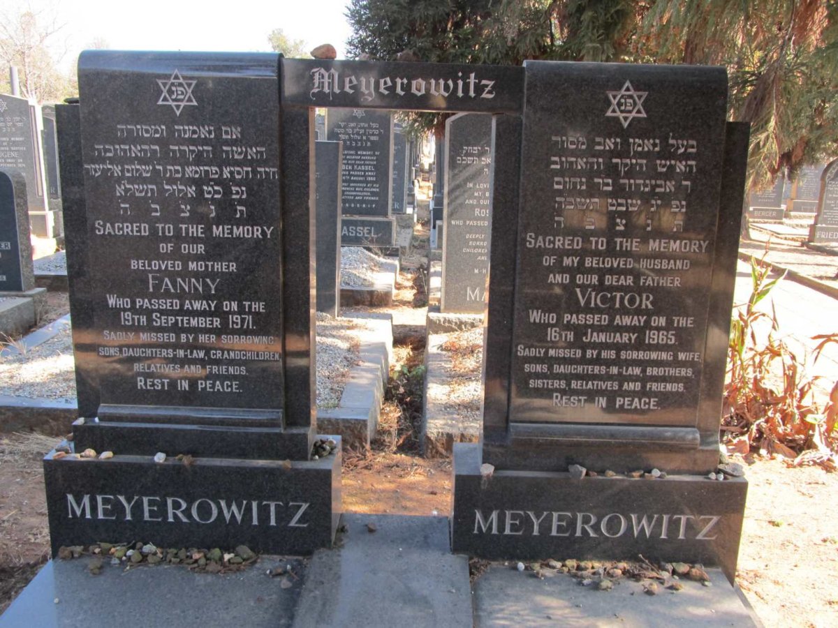 MEYEROWITZ Victor -1965 &amp; Fanny -1971