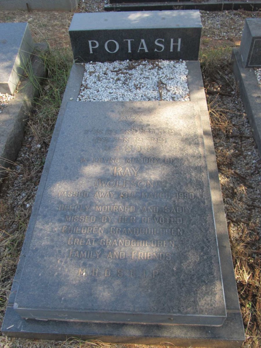POTASH Ray nee WOLFSON -1990