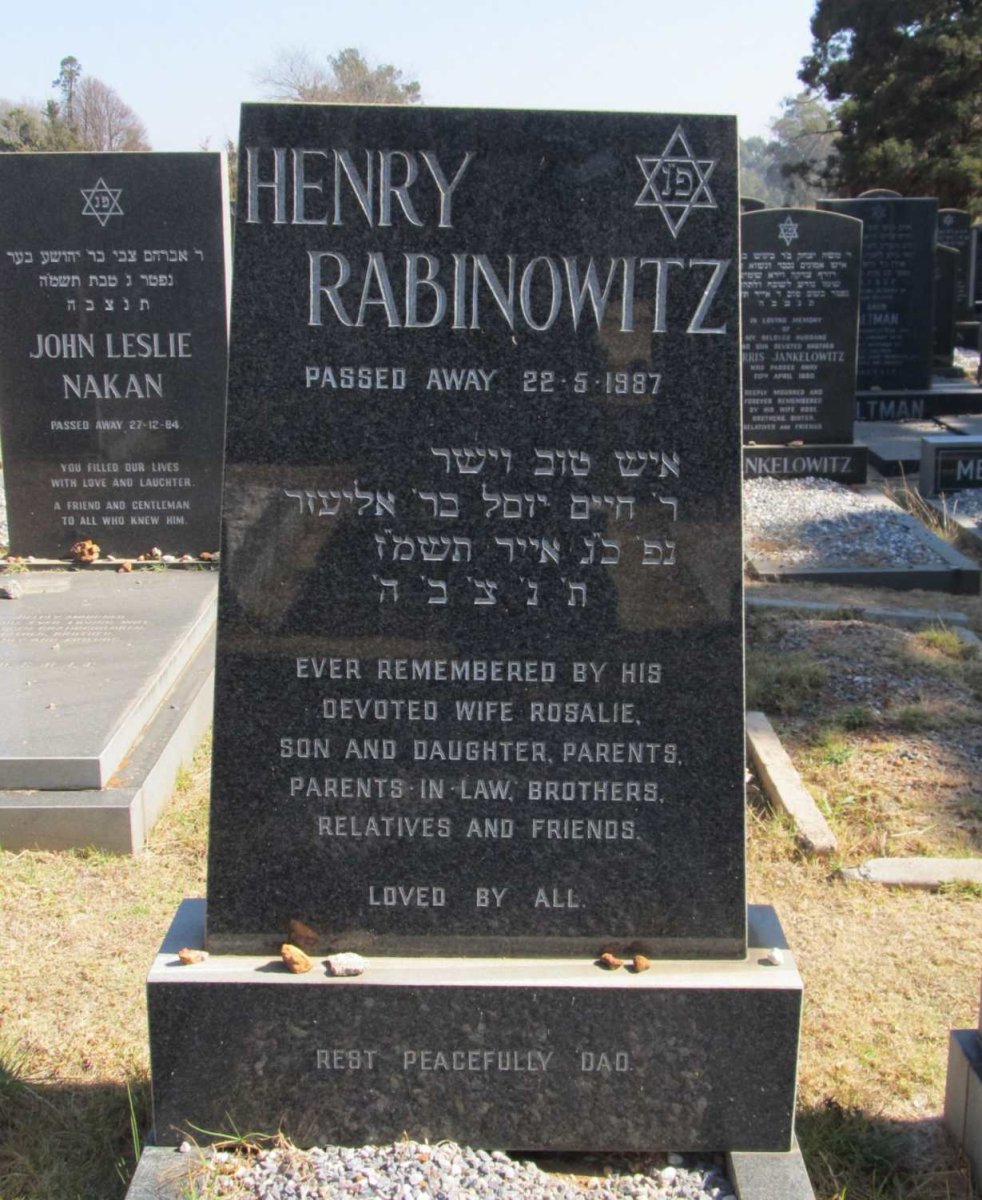 RABINOWITZ Henry -1987